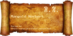Mangold Norbert névjegykártya