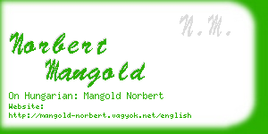 norbert mangold business card